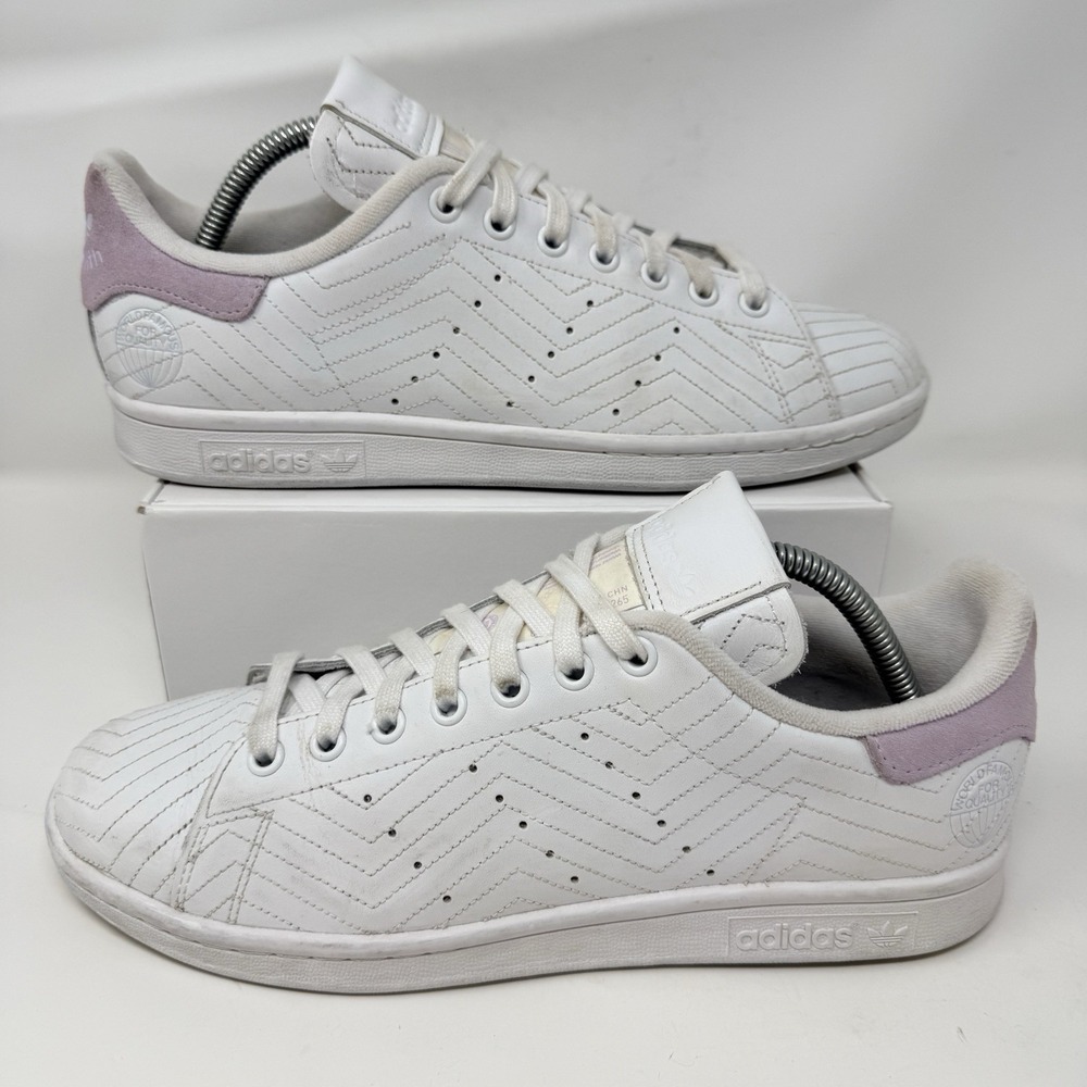 Adidas Women's Stan Smith Quilted Size 10 White Purple Tint Leather FV4067